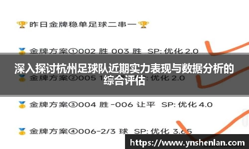 深入探讨杭州足球队近期实力表现与数据分析的综合评估