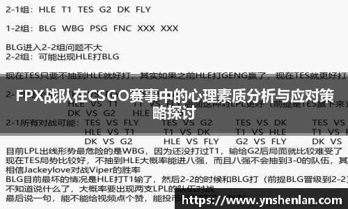 FPX战队在CSGO赛事中的心理素质分析与应对策略探讨
